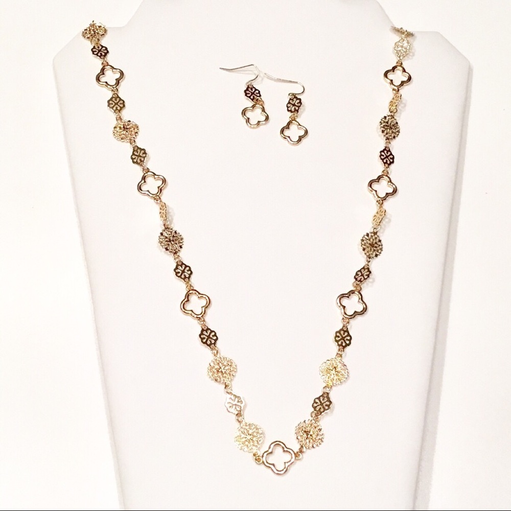 Long Station Necklace with Earrings - Picture 2 of 3